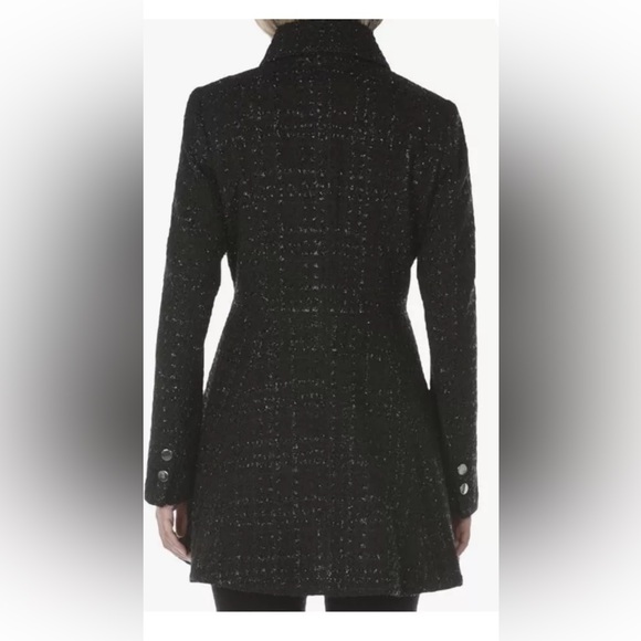 Laundry by Shelli Segal Black Glitter Peplum  Coat Laundry Size Large - Picture 6 of 10